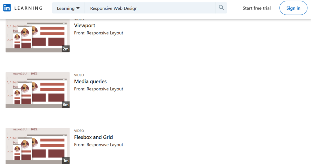 LinkedIn Learning – Responsive Web Design