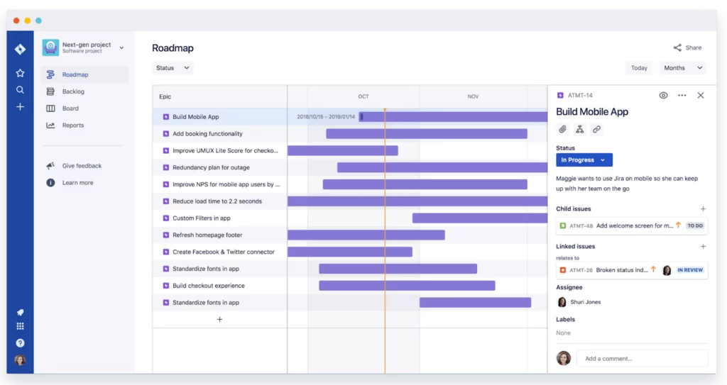 Jira roadmaps