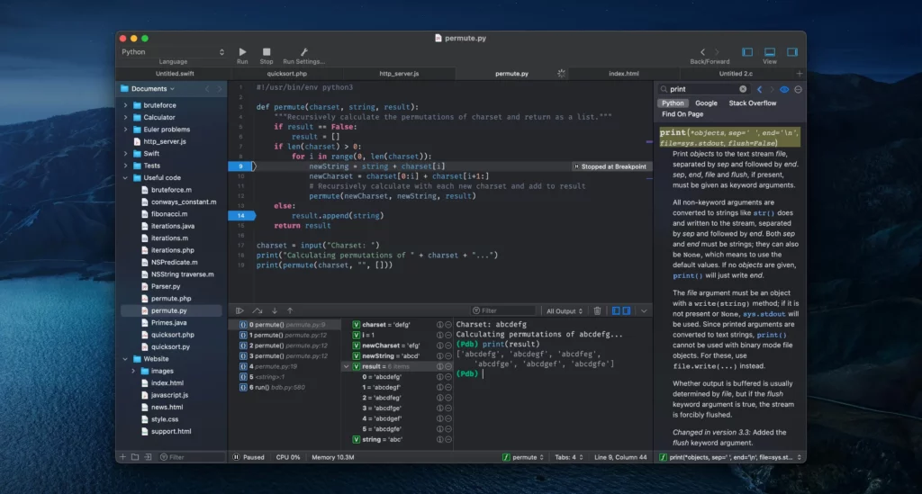 CodeRunner: A multi-language IDE that supports Swift