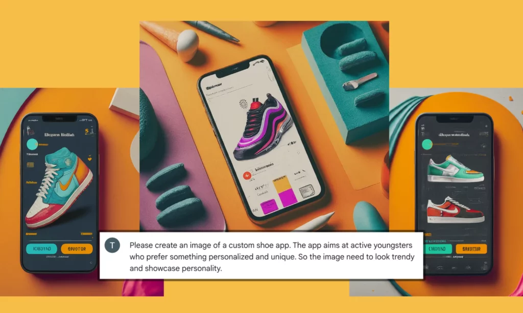 Images for a custom shoe app