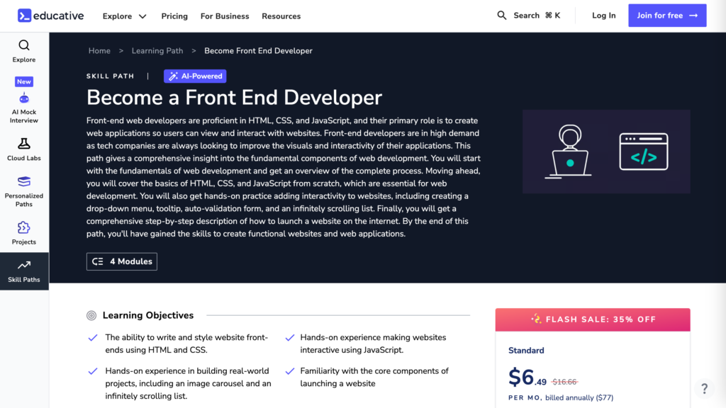 Become a Front End Developer - Educative