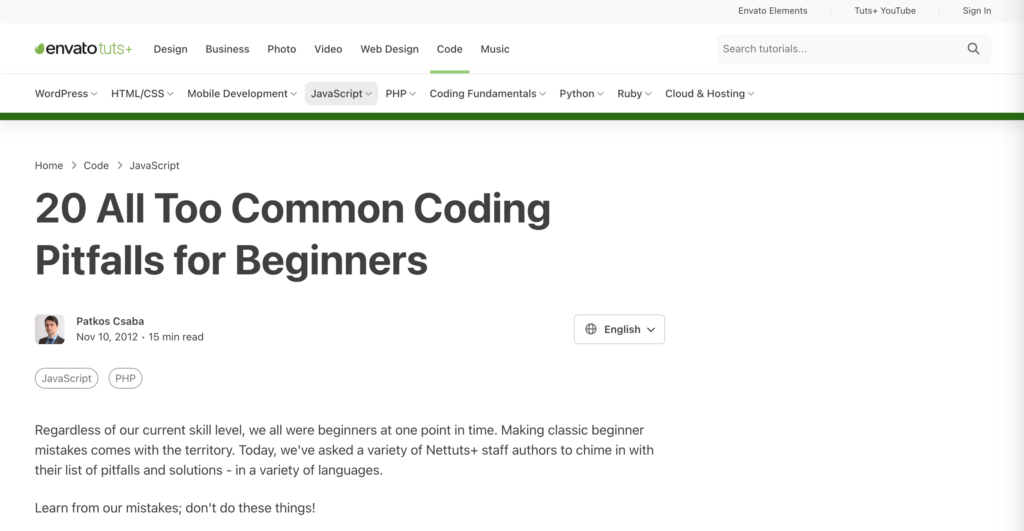 Coding Pitfalls for Beginners