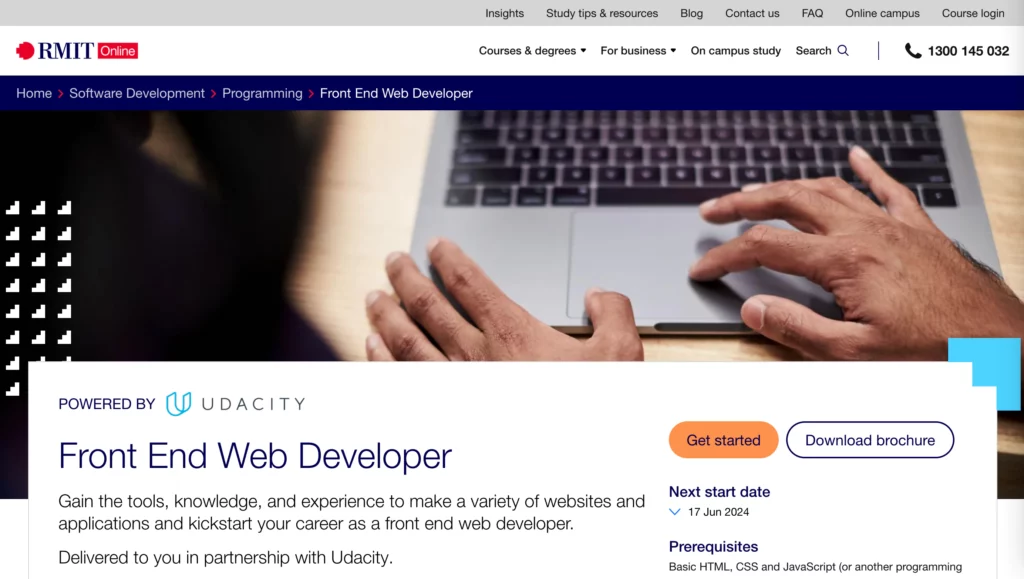 Front-End Web Developer - RMIT & Udacity