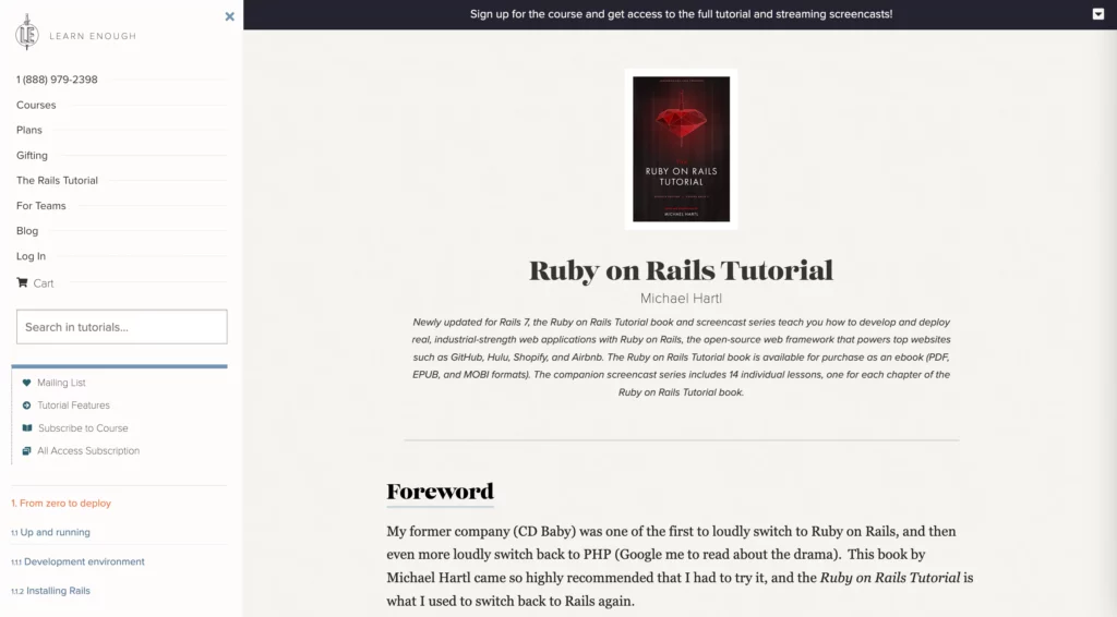 Ruby on Rails Tutorial