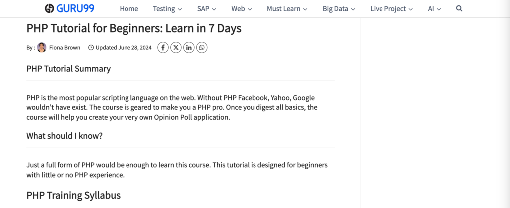 PHP tutorial for beginners: Learn in 7 days