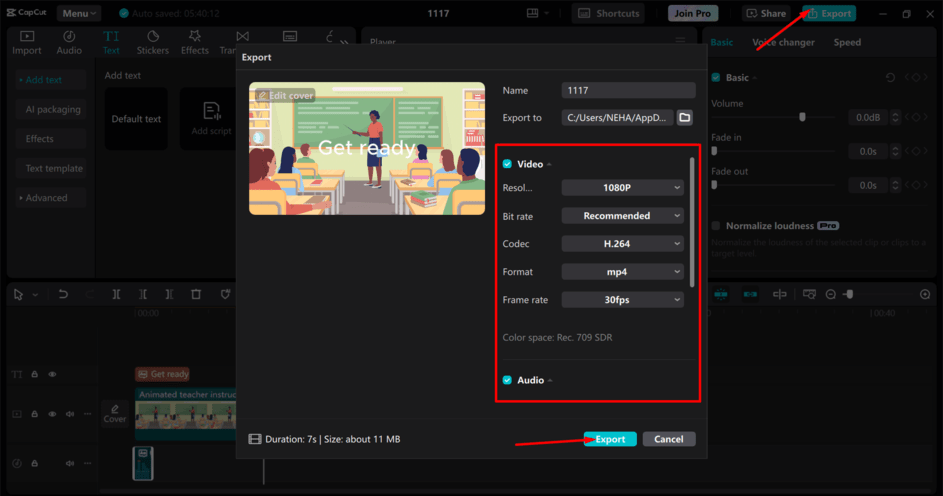 Step 3: Export Your Video